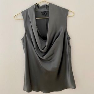 THEORY Draped Silk Top